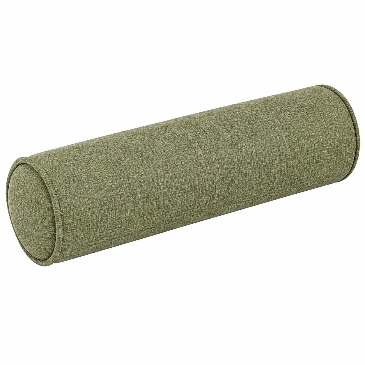 Cuscino cilindrico 15 x 50 cm in tessuto verde oliva - supporto decorativo