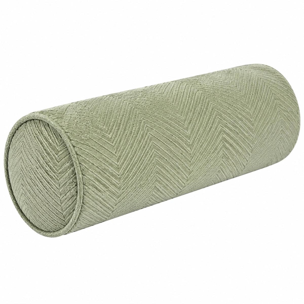 Cuscino cilindrico 20 x 45 cm in tessuto verde salvia - decorativo