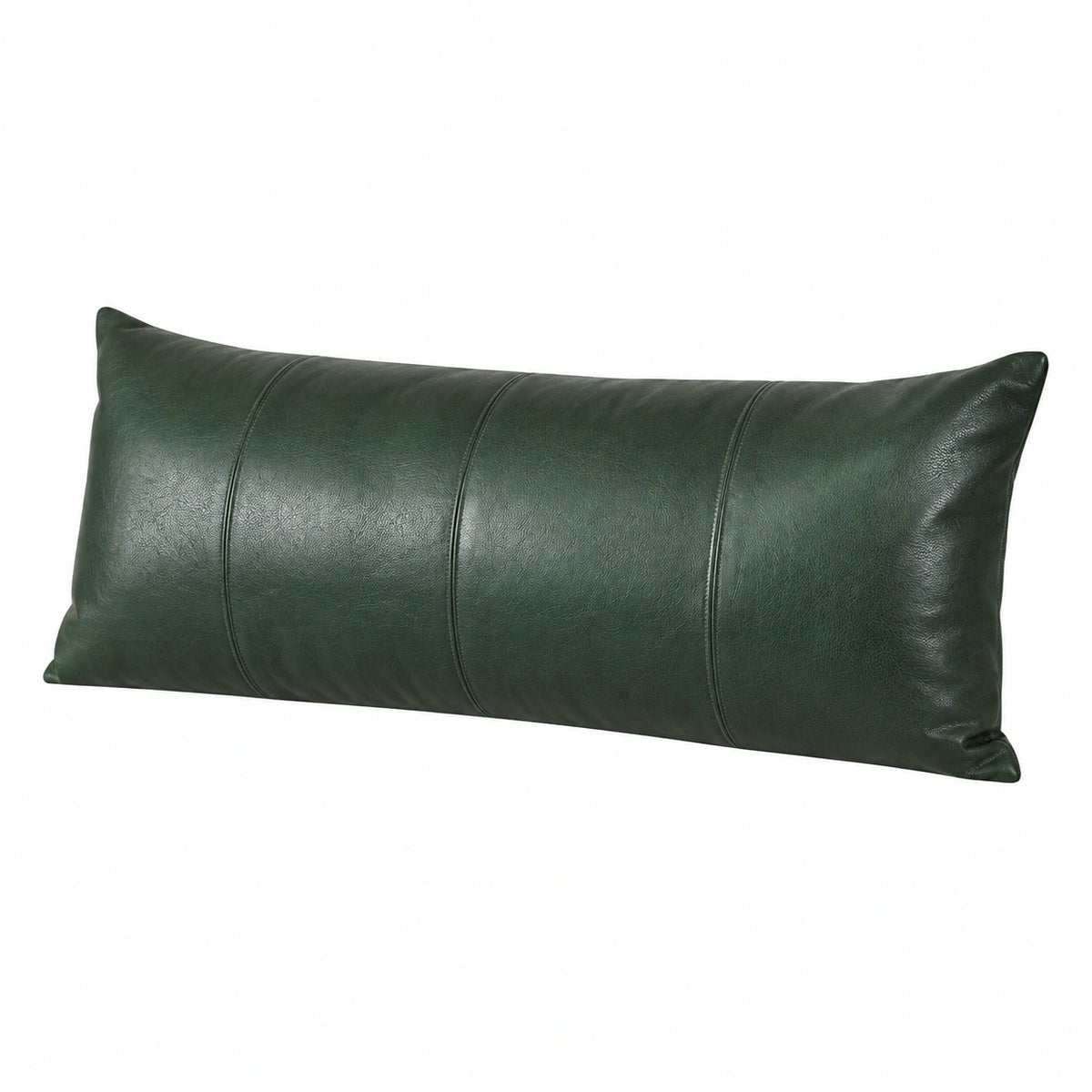 Cuscino decorativo 60 x 30 cm effetto pelle verde scuro stile moderno