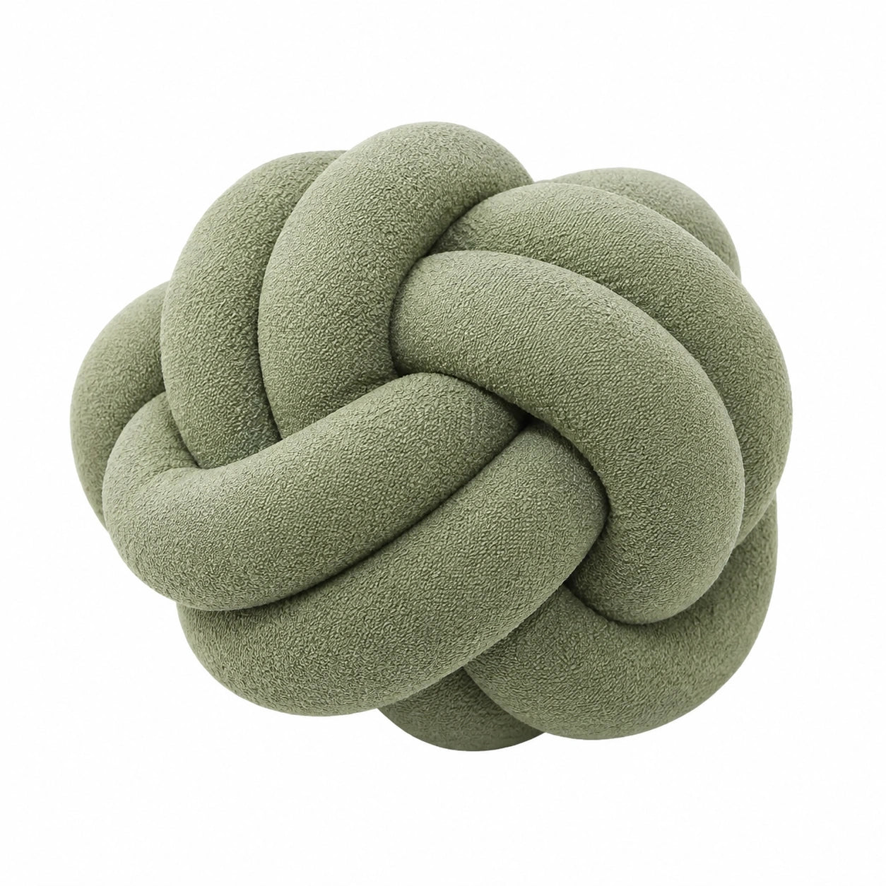 Cuscino decorativo a nodo 30 cm in poliestere verde salvia stile moderno