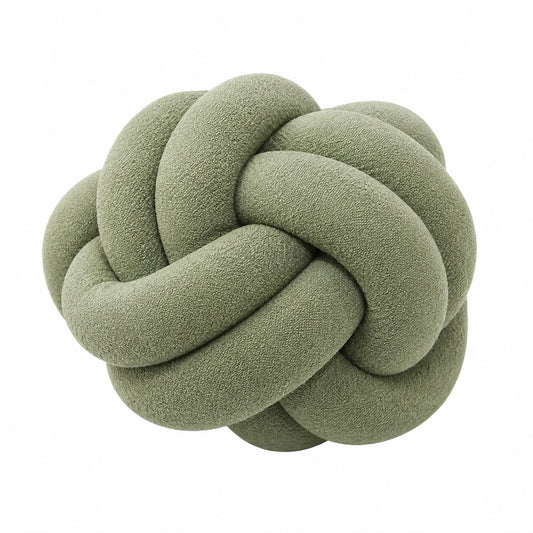 Cuscino decorativo a nodo 30 cm in poliestere verde salvia stile moderno
