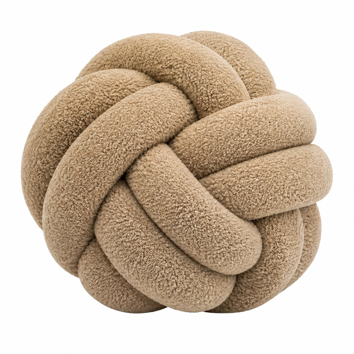 Cuscino decorativo a nodo 30 cm in tessuto bouclé beige - stile moderno