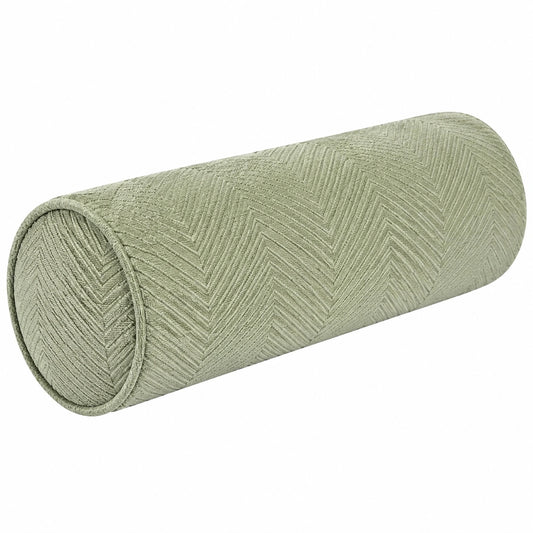 Cuscino cilindrico 20 x 45 cm in tessuto verde salvia - decorativo