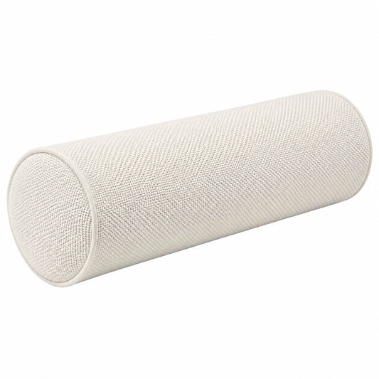 Cuscino cilindrico 20 x 60 cm in tessuto intrecciato color crema - supporto decorativo