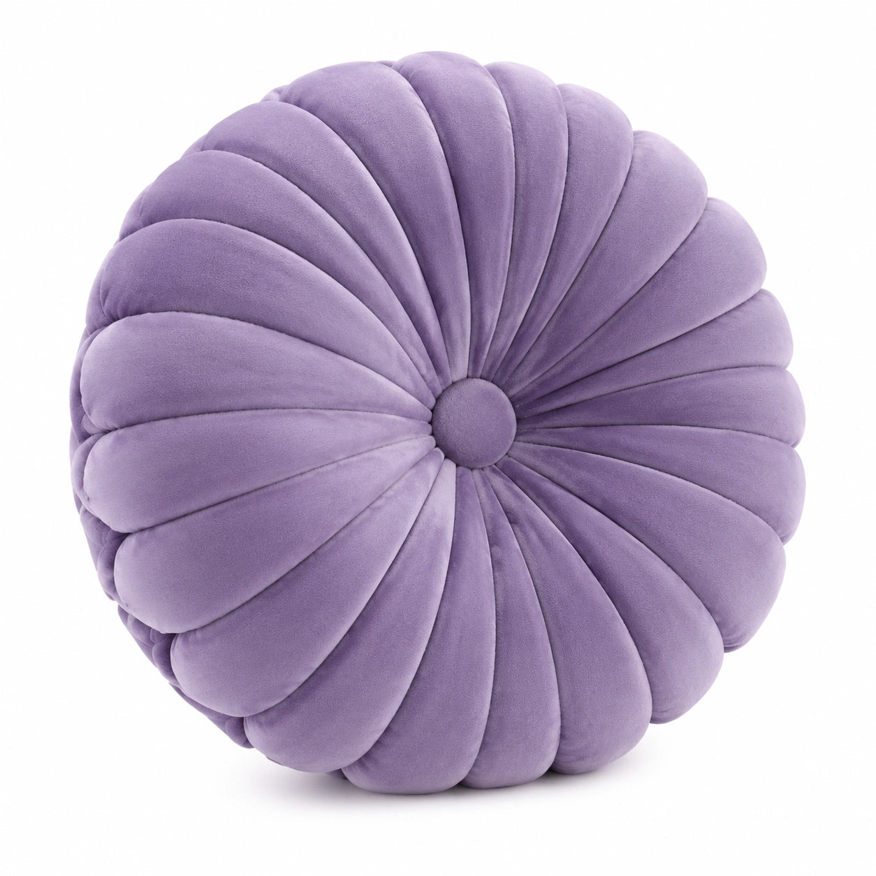 Cuscino decorativo rotondo 40 cm in velluto viola stile floreale